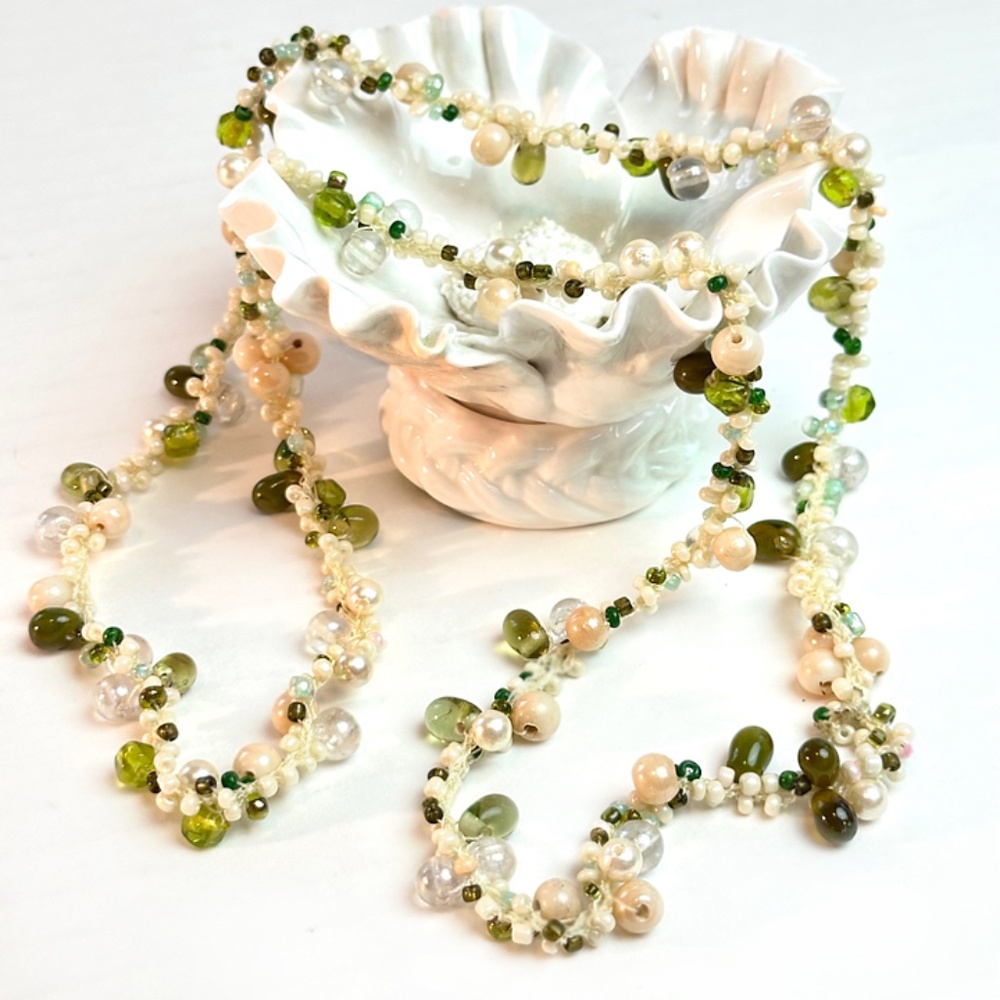 Saks 5th Ave Necklace Fresh Water Pearls & Semi Precious Stones